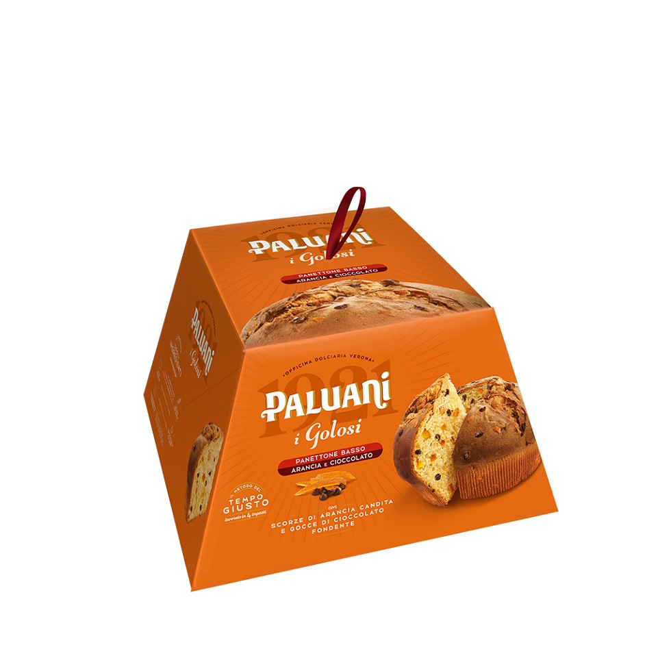Paluani Panettone Basso Arancia e Gocce cioccolato 750 gr