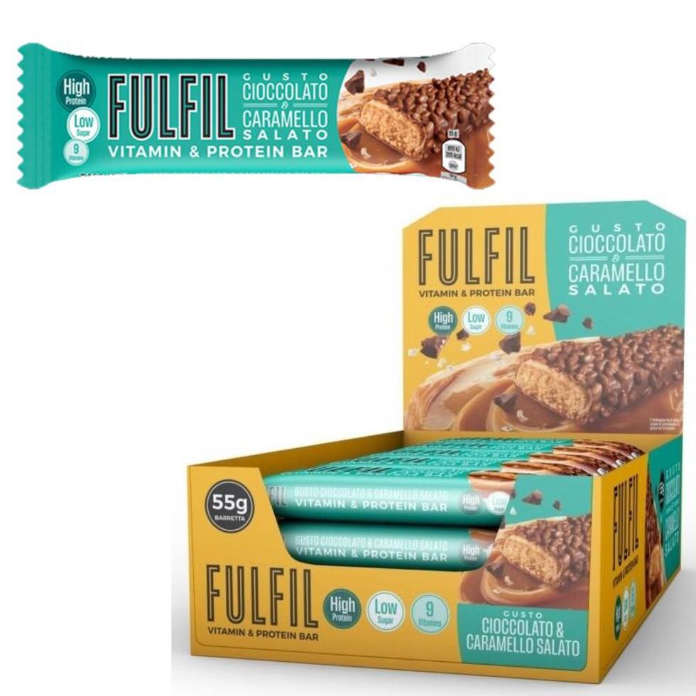 Fulfil Barrette Proteiche Caramello Salato e Cioccolato 55gr x 15