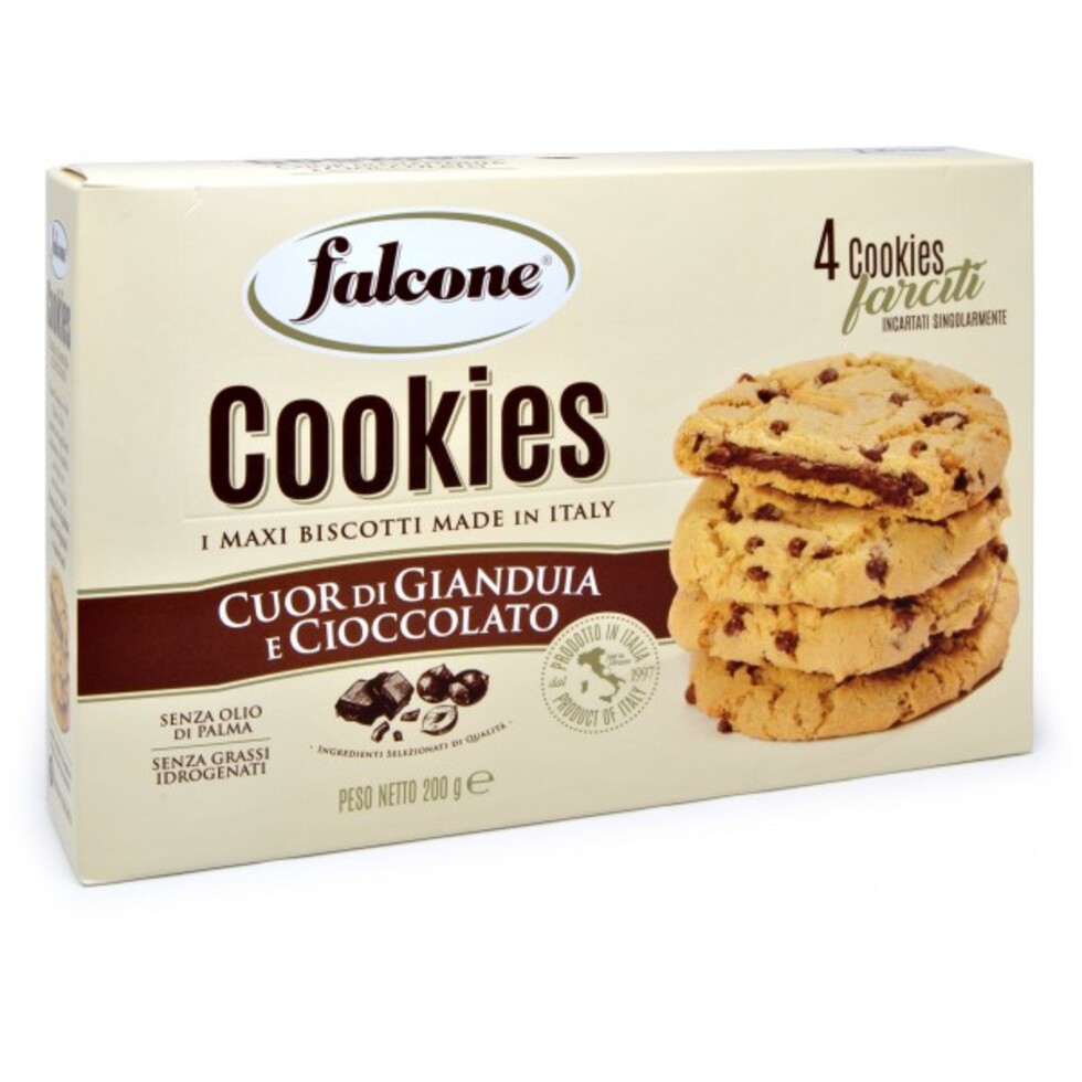 Falcone Cookies Cuor di Gianduia e Cioccolato 200gr