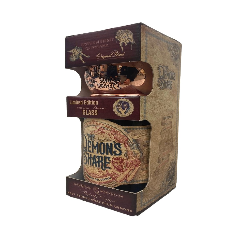 The Demon's Share Rum  La Riserva Del Diablo cl70 Ast. + Bicchiere in Rame