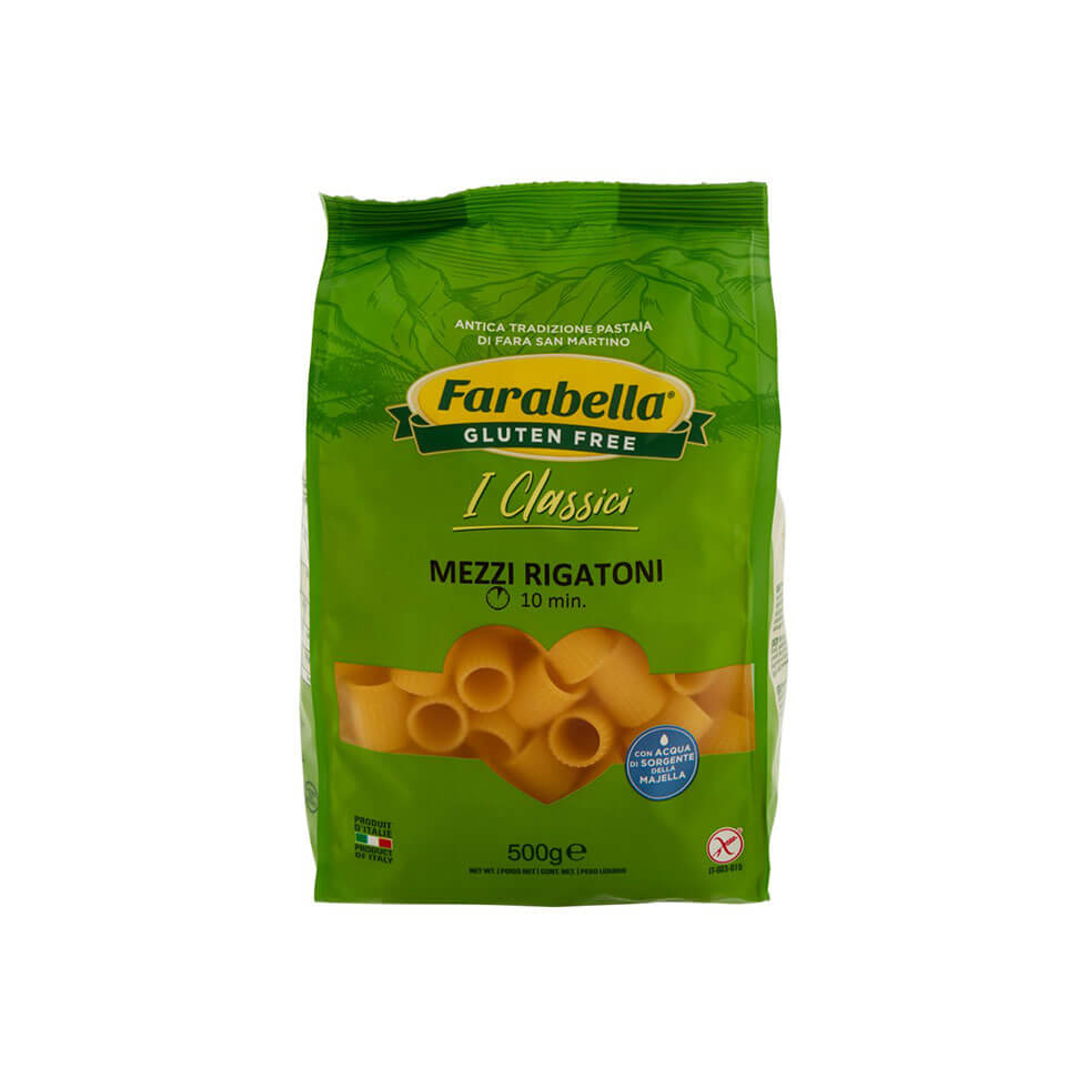 "Pasta senza glutine Mezzi Rigatoni 500 gr" - Farabella
